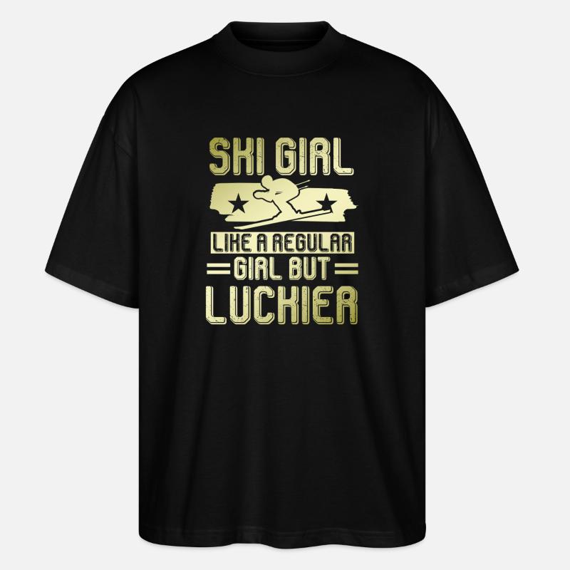 ski mädchen - Stanley/Stella Oversized Unisex Bio T-Shirt Blaster 2.0 - Schwarz