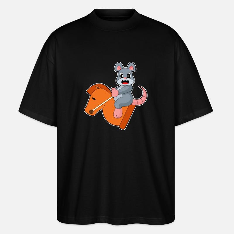 Maus Schachfigur Springer Schach - Stanley/Stella Oversized Unisex Bio T-Shirt Blaster 2.0 - Schwarz