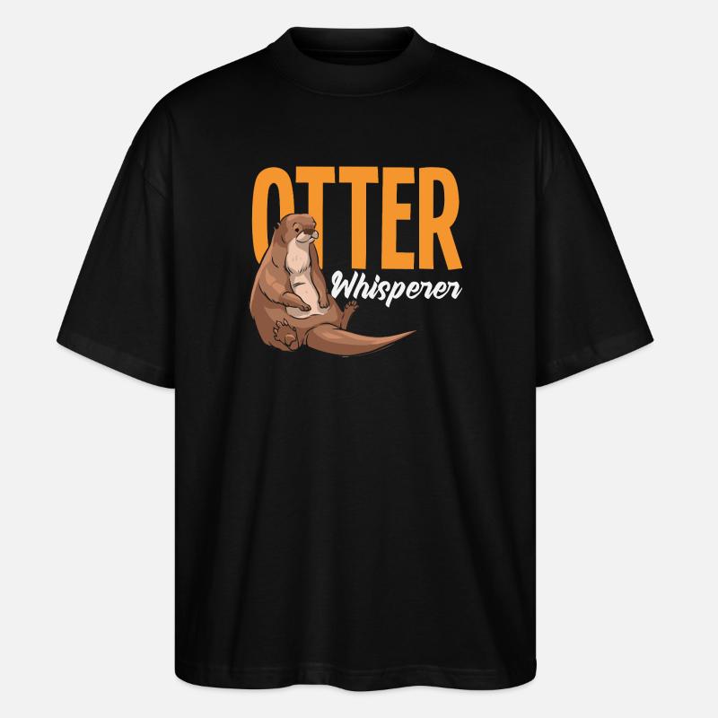 Otterflüsterer Seeotter Cartoon - Stanley/Stella Oversized Unisex Bio T-Shirt Blaster 2.0 - Schwarz
