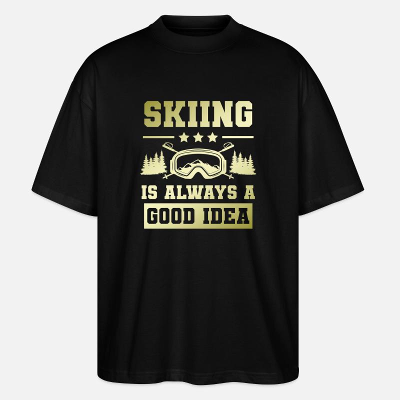 ski skiing - Stanley/Stella Oversized Unisex Bio T-Shirt Blaster 2.0 - Schwarz