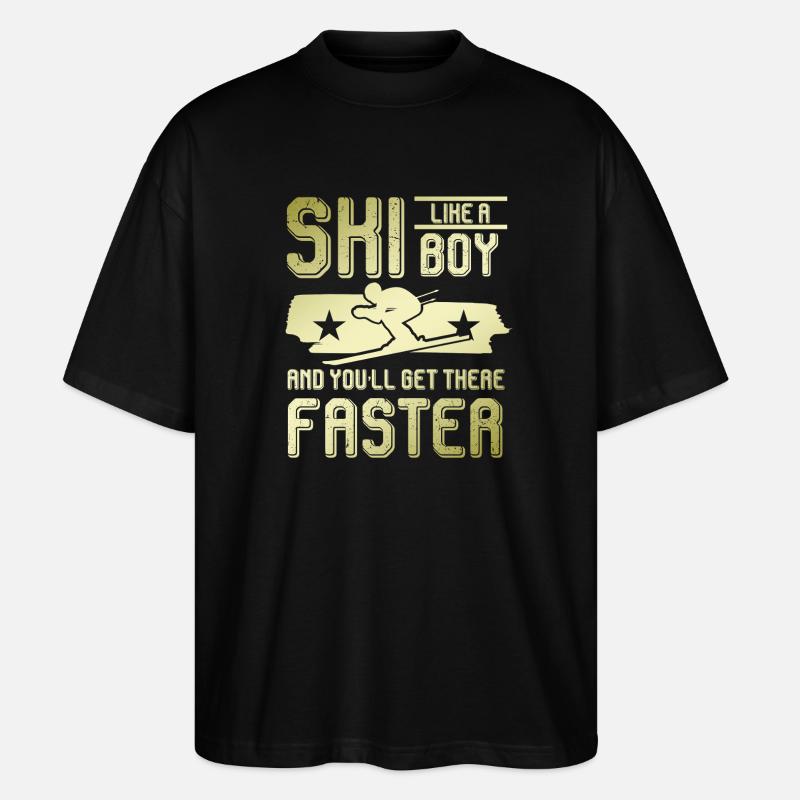 ski junge - Stanley/Stella Oversized Unisex Bio T-Shirt Blaster 2.0 - Schwarz