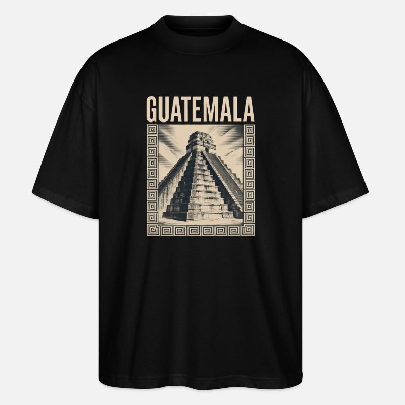 Guatemala Pyramide Retrolook Tikal - Stanley/Stella Oversized Unisex Bio T-Shirt Blaster 2.0 - Schwarz