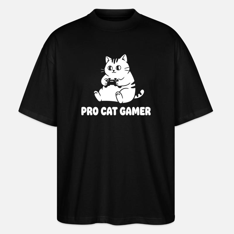 Pro Katze Gamer - Stanley/Stella Oversized Unisex Bio T-Shirt Blaster 2.0 - Schwarz