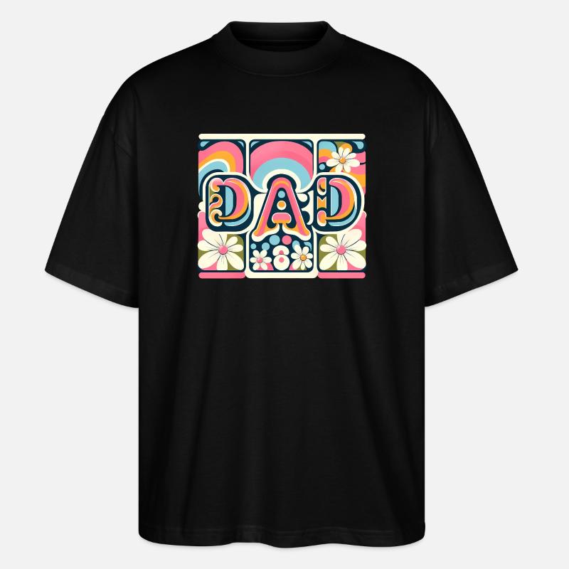 Flower Dad Blumen-Paneele - Stanley/Stella Oversized Unisex Bio T-Shirt Blaster 2.0 - Schwarz