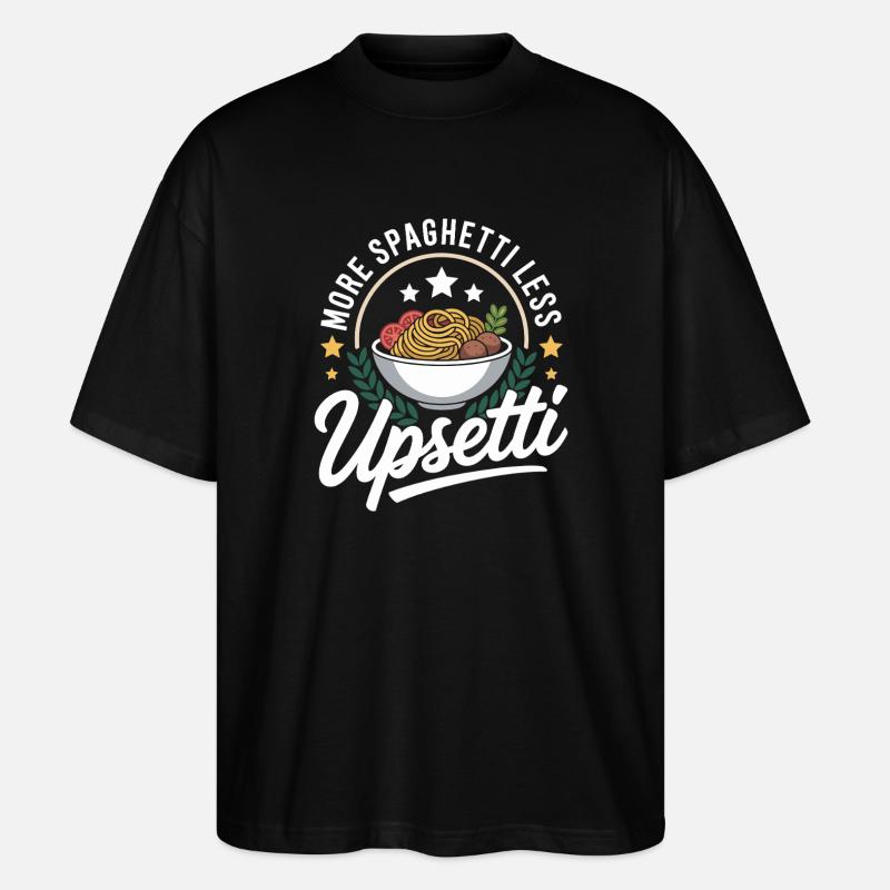 Plus de spaghettis, moins d’upsetti - T-shirt bio Blaster 2.0 coupe oversize Stanley/Stella Unisexe - noir