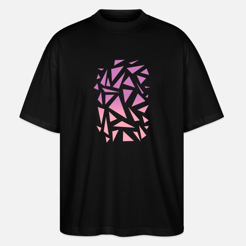 Dreieck Muster - lila rosa - Stanley/Stella Oversized Unisex Bio T-Shirt Blaster 2.0 - Schwarz