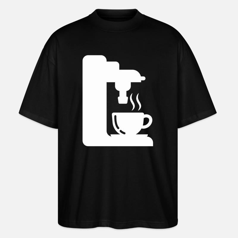 Espresso Machine Outline Coffee Illustration - Stanley/Stella Oversized Unisex Organic T-shirt Blaster 2.0 - black