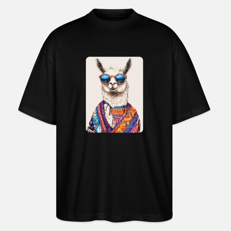 Lama - Stanley/Stella Oversized Unisex Bio T-Shirt Blaster 2.0 - Schwarz