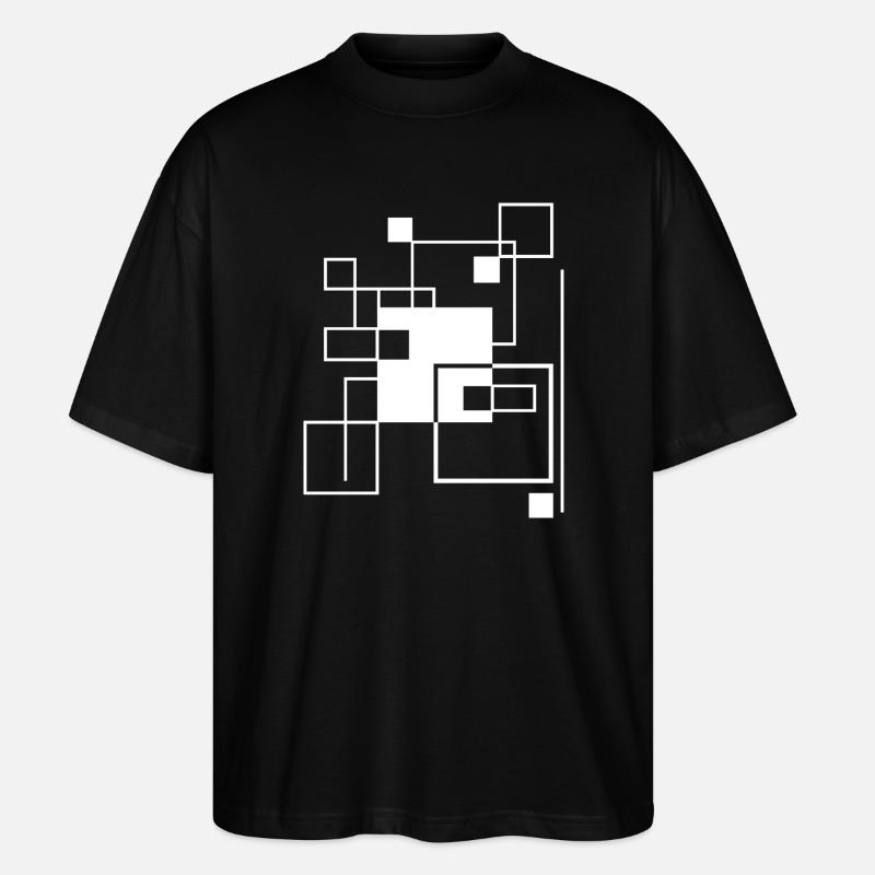 Geometric Gridline Mosaic composition - Stanley/Stella Oversized Unisex Organic T-shirt Blaster 2.0 - black