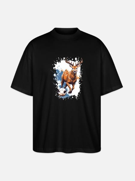 Hirsch Fussball Team - Stanley/Stella Oversized Unisex Bio T-Shirt Blaster 2.0 - Schwarz