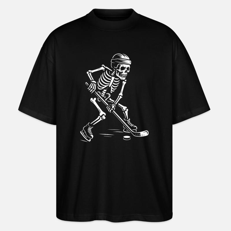Skeleton Hockey Geist - Stanley/Stella Oversized Unisex Bio T-Shirt Blaster 2.0 - Schwarz