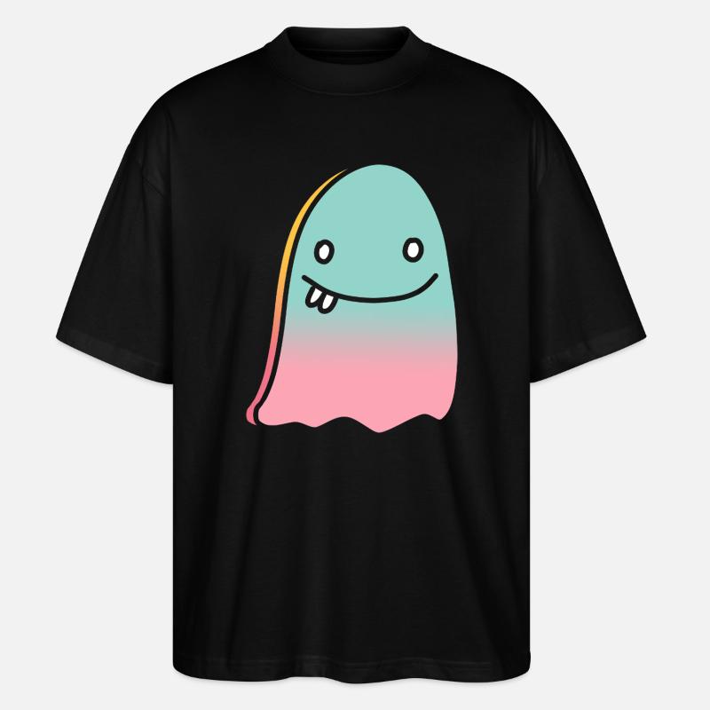 Ghost doodle gradient - Stanley/Stella Oversized Unisex Organic T-shirt Blaster 2.0 - black