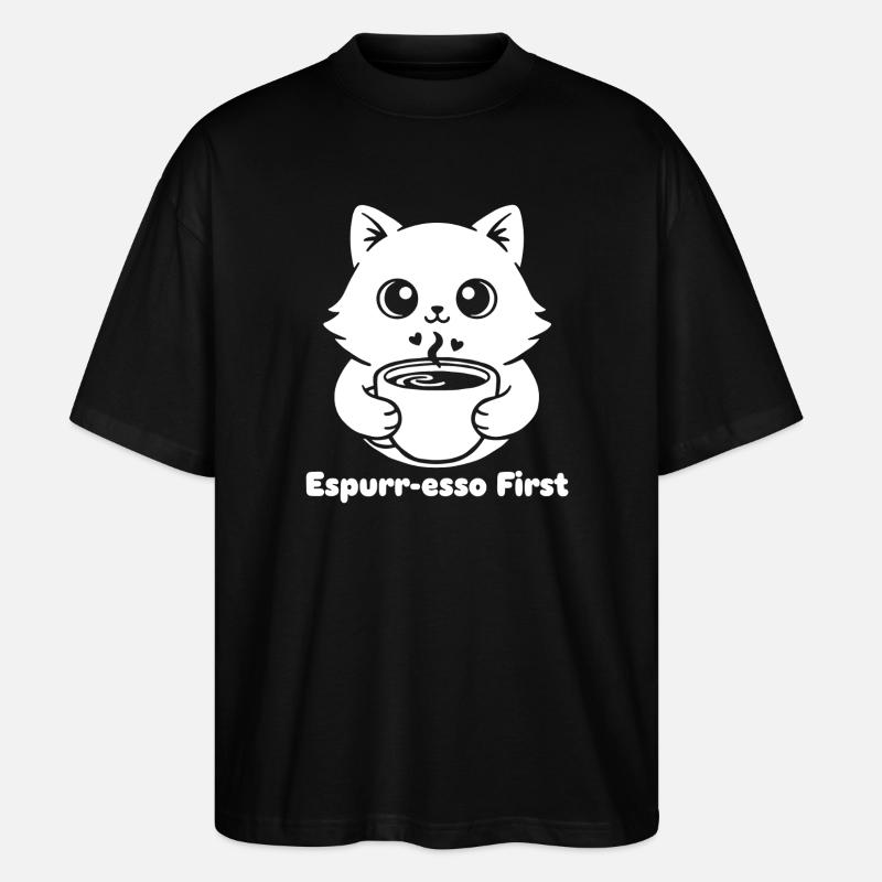 KatzKaffee Kawaii Illustration - Stanley/Stella Oversized Unisex Bio T-Shirt Blaster 2.0 - Schwarz