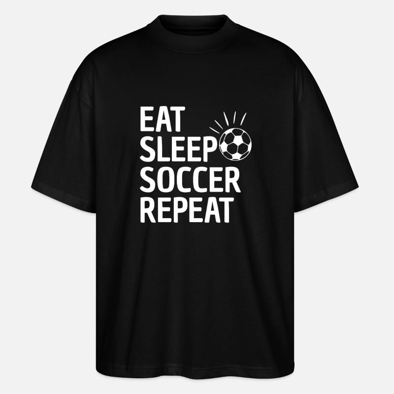 Manger dormir Soccer Répéter - T-shirt bio Blaster 2.0 coupe oversize Stanley/Stella Unisexe - noir