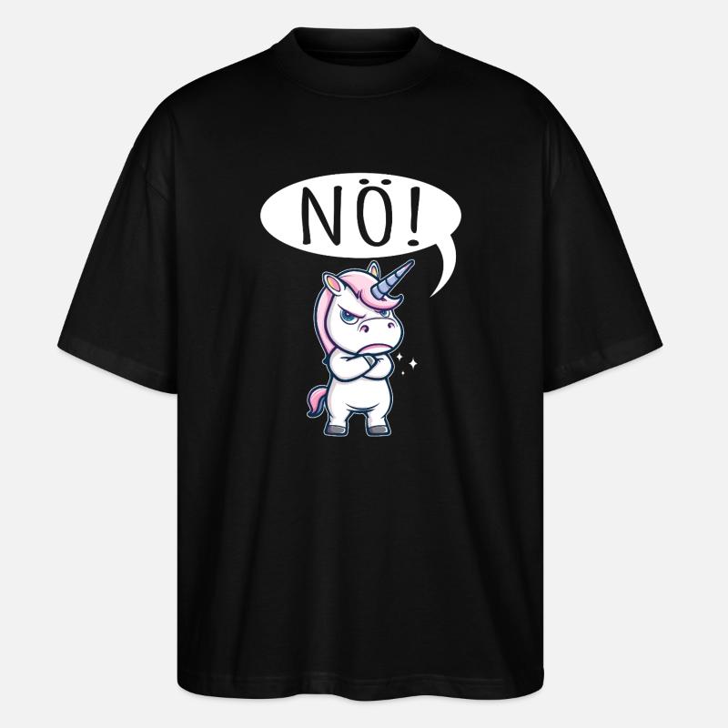 Einhorn Nö Bockig - Stanley/Stella Oversized Unisex Bio T-Shirt Blaster 2.0 - Schwarz