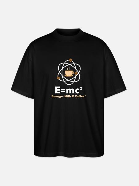 E=mc² Lustiger Physiker Spruch Kaffee Physik - Stanley/Stella Oversized Unisex Bio T-Shirt Blaster 2.0 - Schwarz