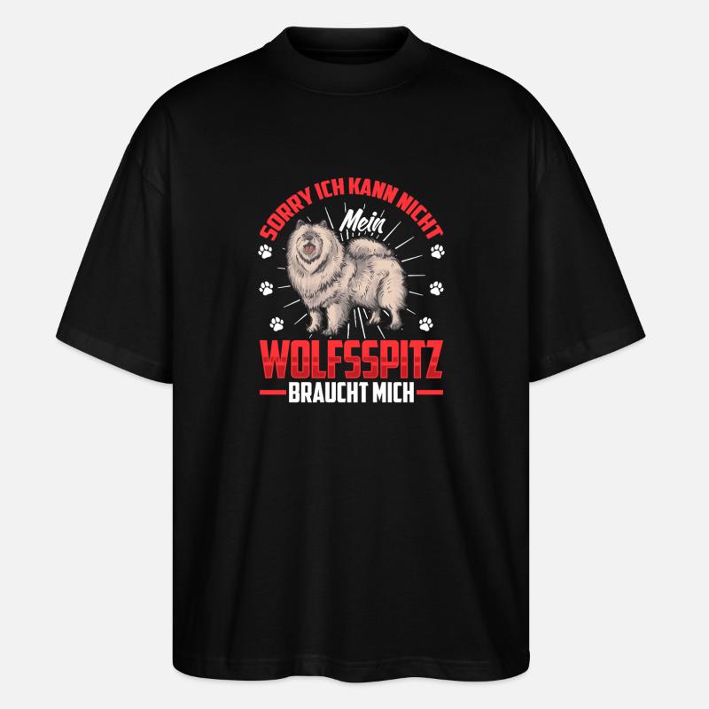 Wolfspitz needs me German Wolfspitz - Stanley/Stella Oversized Unisex Organic T-shirt Blaster 2.0 - black