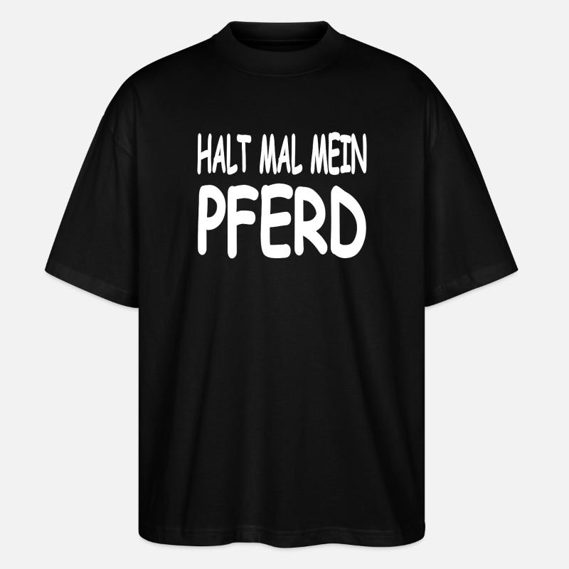 Pferde - Stanley/Stella Oversized Unisex Bio T-Shirt Blaster 2.0 - Schwarz