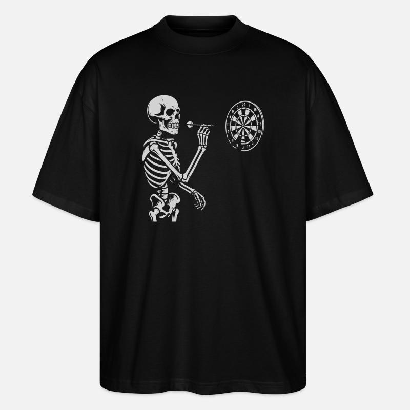 Skeleton jouant aux fléchettes - T-shirt bio Blaster 2.0 coupe oversize Stanley/Stella Unisexe - noir