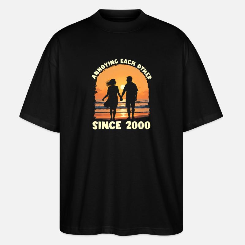 Agacement mutuel depuis le 2000e anniversaire - T-shirt bio Blaster 2.0 coupe oversize Stanley/Stella Unisexe - noir