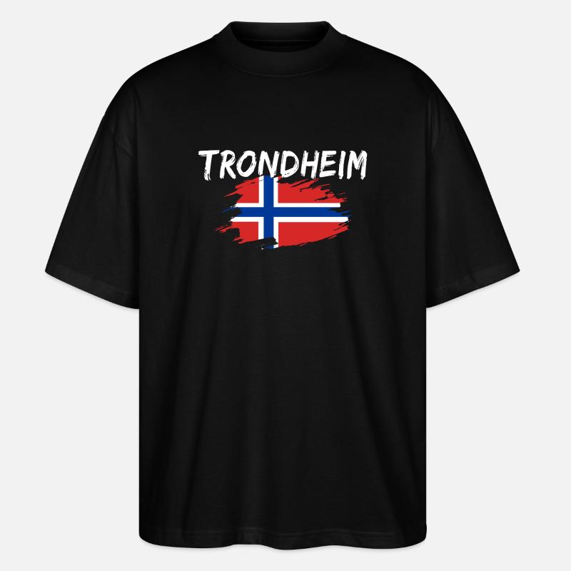 Trondheim Norwegen - Stanley/Stella Oversized Unisex Bio T-Shirt Blaster 2.0 - Schwarz