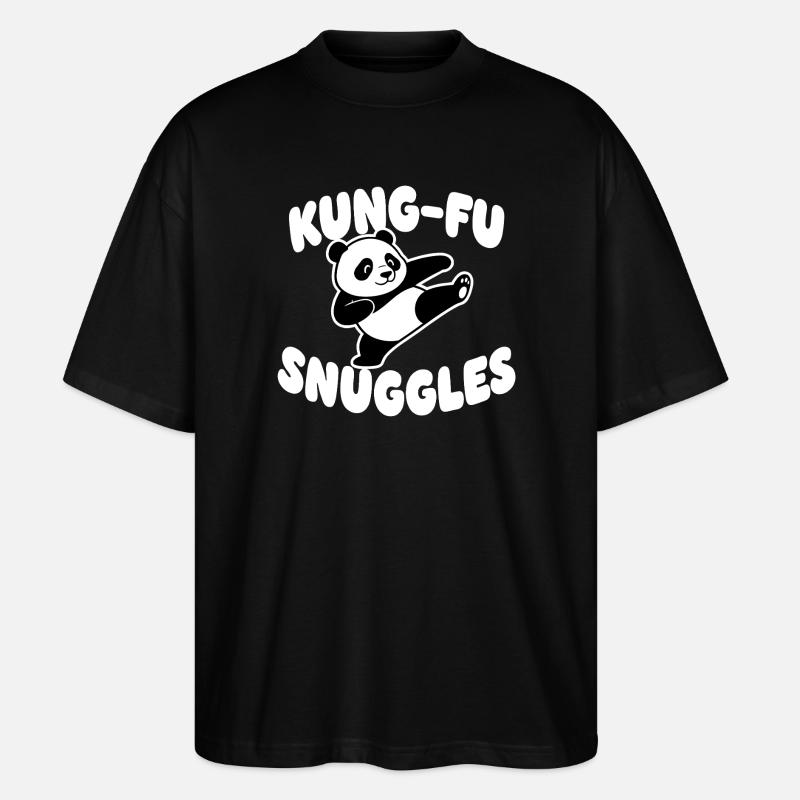 KungFu Panda Cuddle Kick - Stanley/Stella Oversized Unisex Organic T-shirt Blaster 2.0 - black