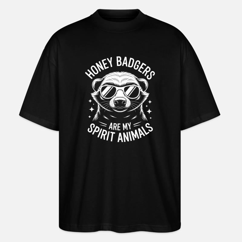 Honigdachs Spruch Lustiges Honigdachs Geschenk - Stanley/Stella Oversized Unisex Bio T-Shirt Blaster 2.0 - Schwarz