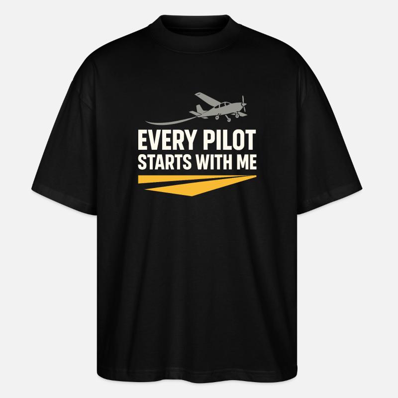 Fluglehrer Cfi Pilot Luftfahrtlehrer - Stanley/Stella Oversized Unisex Bio T-Shirt Blaster 2.0 - Schwarz