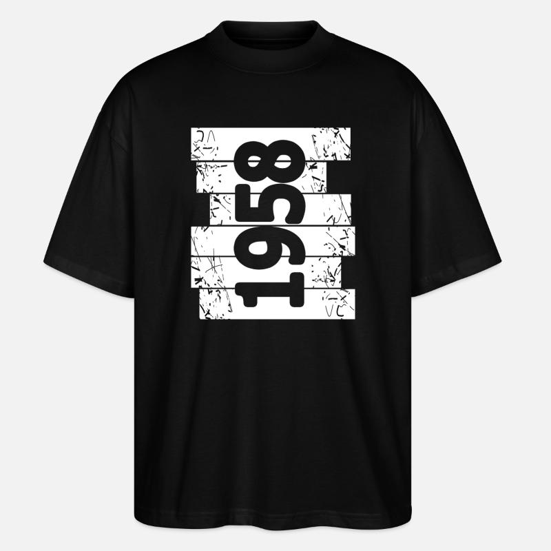 Eltern 1958 - Stanley/Stella Oversized Unisex Bio T-Shirt Blaster 2.0 - Schwarz