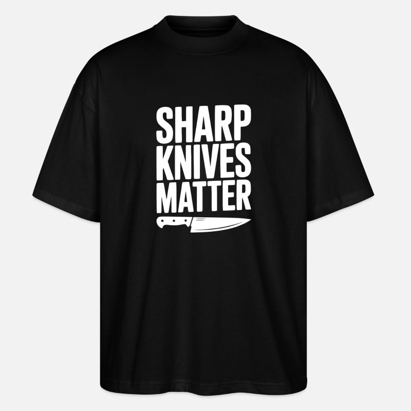 Scharfe Messer sind wichtig - Stanley/Stella Oversized Unisex Bio T-Shirt Blaster 2.0 - Schwarz