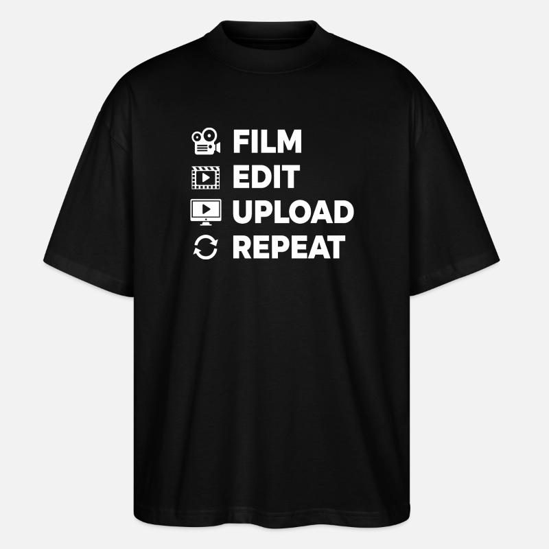 Video Editing Film Making Content Creator - Stanley/Stella Oversized Unisex Organic T-shirt Blaster 2.0 - black