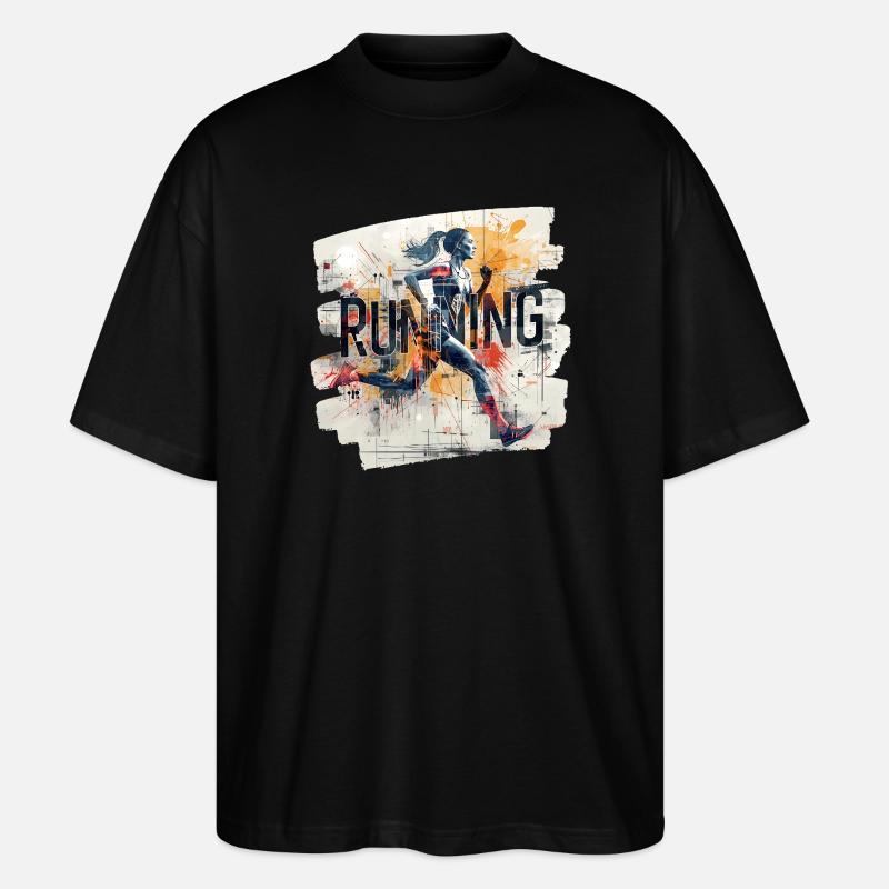 🏃‍♀️ Running – Energie in Bewegung - Stanley/Stella Oversized Unisex Bio T-Shirt Blaster 2.0 - Schwarz