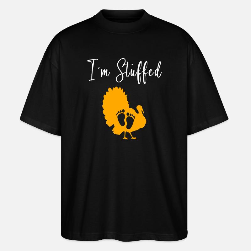 Thanksgiving Gender Reveal Werdende Mutter - Stanley/Stella Oversized Unisex Bio T-Shirt Blaster 2.0 - Schwarz