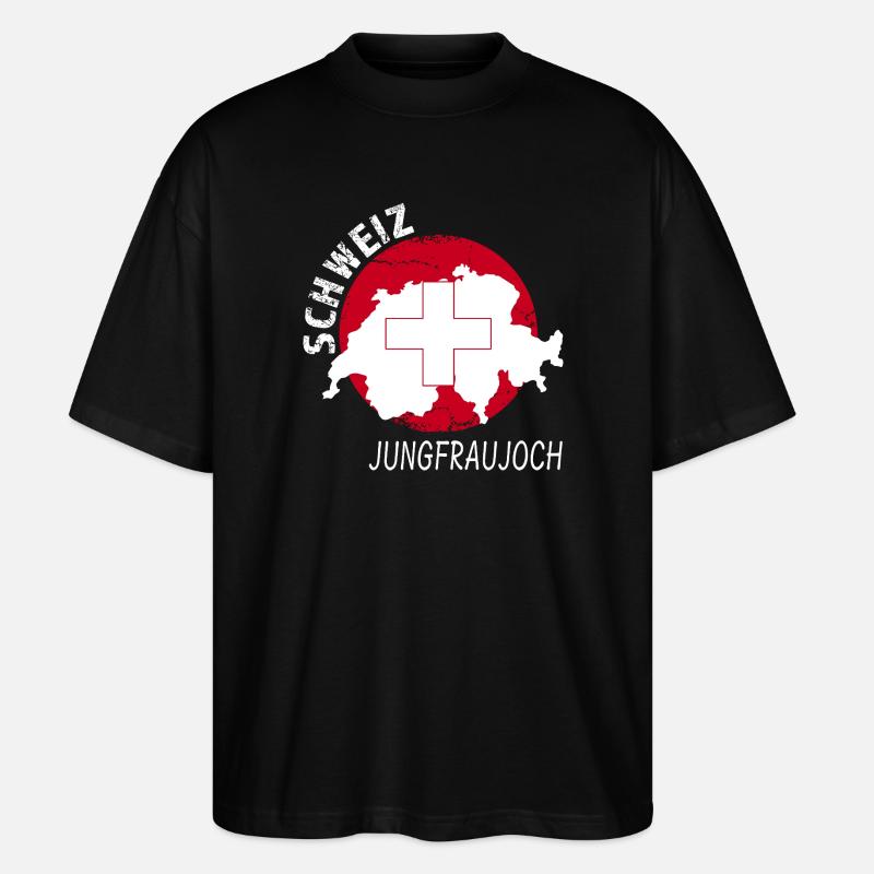 Jungfraujoch - Stanley/Stella Oversized Unisex Bio T-Shirt Blaster 2.0 - Schwarz