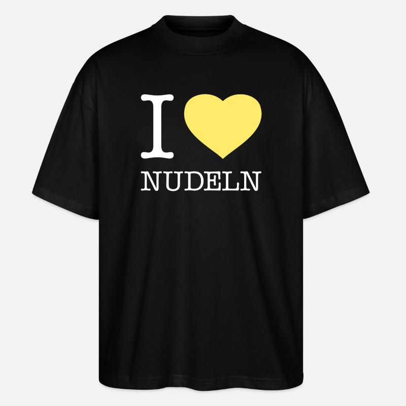 I love Nudeln - Stanley/Stella Oversized Unisex Bio T-Shirt Blaster 2.0 - Schwarz