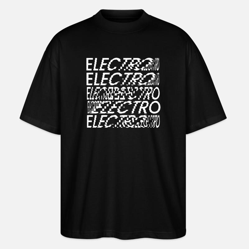 Électro-typographie Glitch - T-shirt bio Blaster 2.0 coupe oversize Stanley/Stella Unisexe - noir