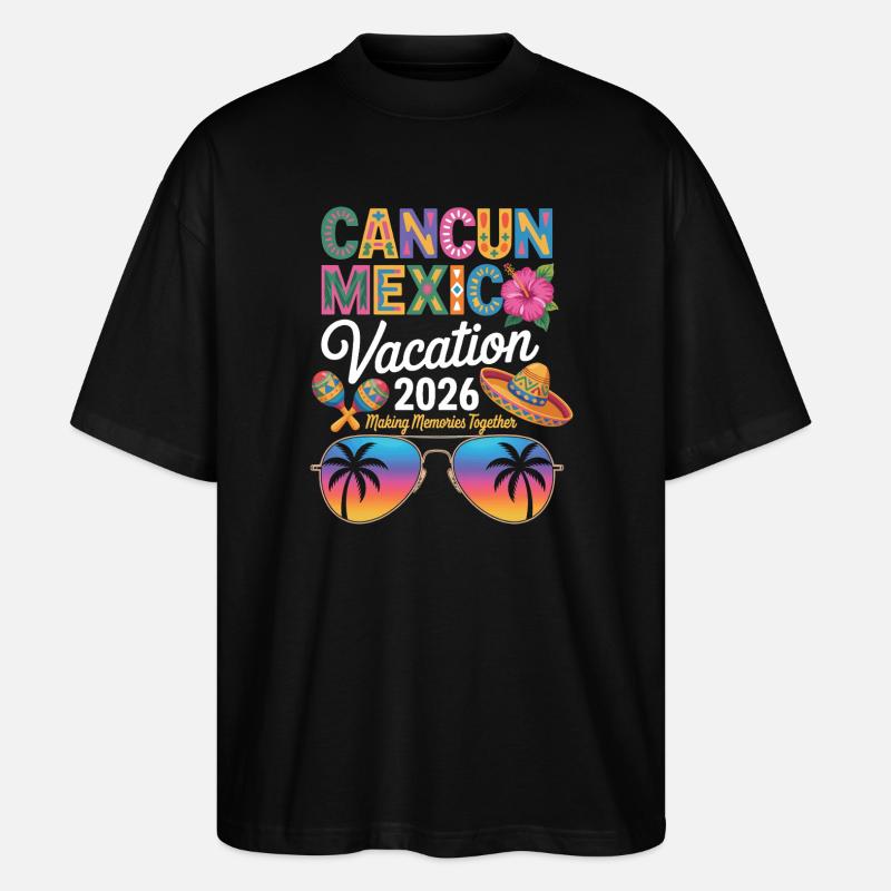 Vacances Cancun Mexique 2026 - T-shirt bio Blaster 2.0 coupe oversize Stanley/Stella Unisexe - noir