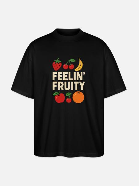 Feelin’ Fruity – Buntes Obst Design - Stanley/Stella Oversized Unisex Bio T-Shirt Blaster 2.0 - Schwarz