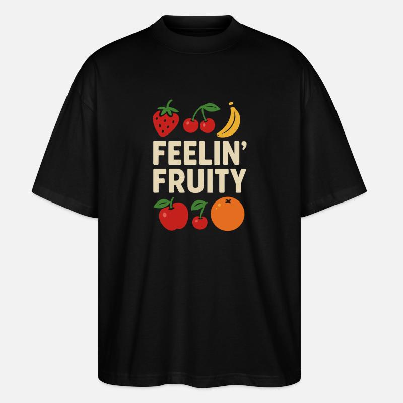 Feelin’ Fruity – Buntes Obst Design - Stanley/Stella Oversized Unisex Bio T-Shirt Blaster 2.0 - Schwarz