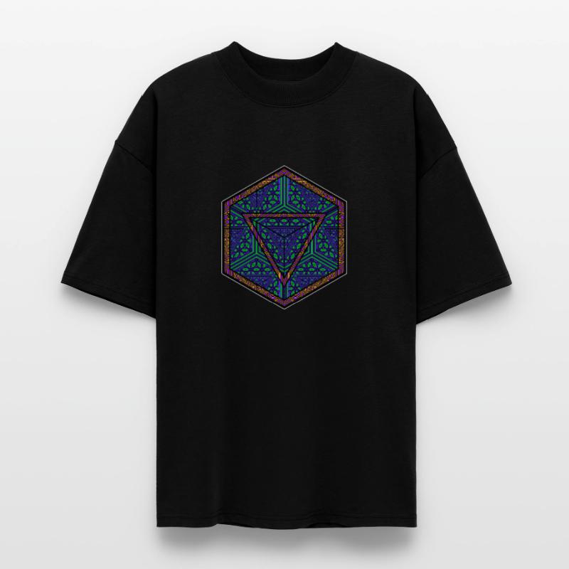 Mandala Kaleidoscope Triangle Pattern Psychedelic Stanley/Stella Oversized Unisex Organic T-shirt Blaster 2.0