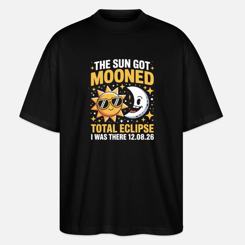 Soleil Lune Éclipse totale Dicton - T-shirt bio Blaster 2.0 coupe oversize Stanley/Stella Unisexe - noir