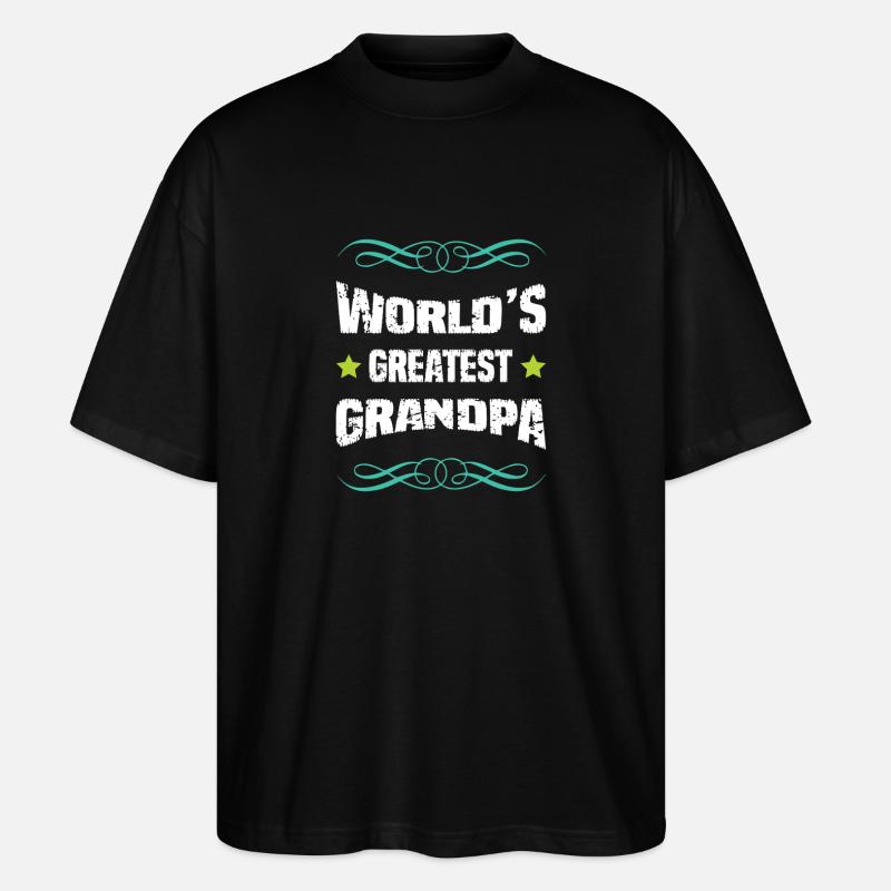 Le plus grand grand-père du monde - T-shirt bio Blaster 2.0 coupe oversize Stanley/Stella Unisexe - noir