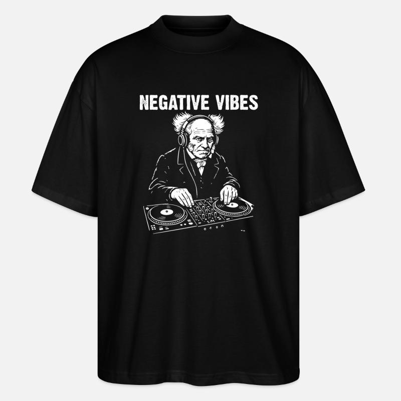 Negative Vibes par DJ Schopenhauer - T-shirt bio Blaster 2.0 coupe oversize Stanley/Stella Unisexe - noir