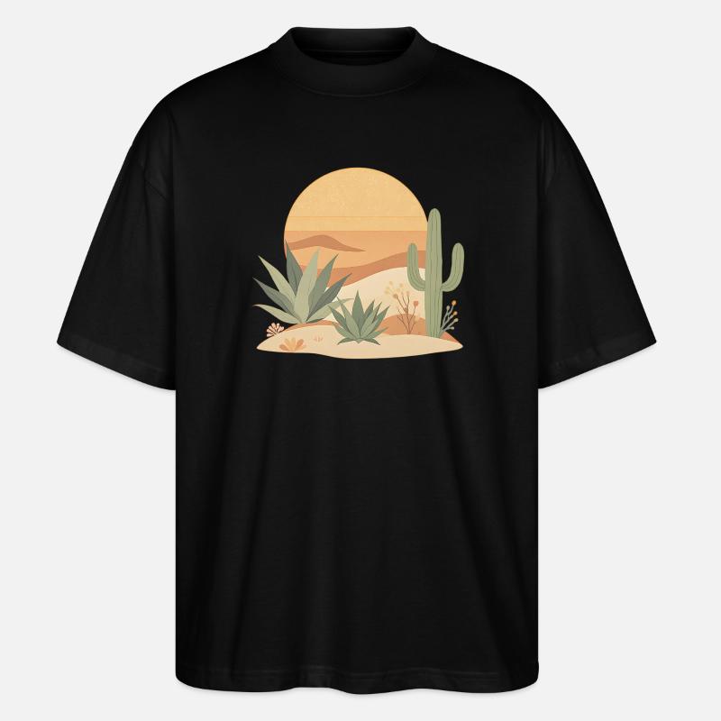 Cactus Boho Nature - T-shirt bio Blaster 2.0 coupe oversize Stanley/Stella Unisexe - noir