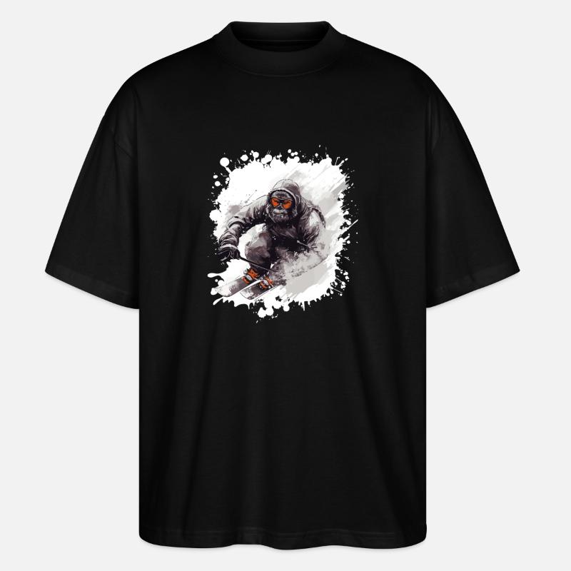 Gorilla Ski Skifahren - Stanley/Stella Oversized Unisex Bio T-Shirt Blaster 2.0 - Schwarz