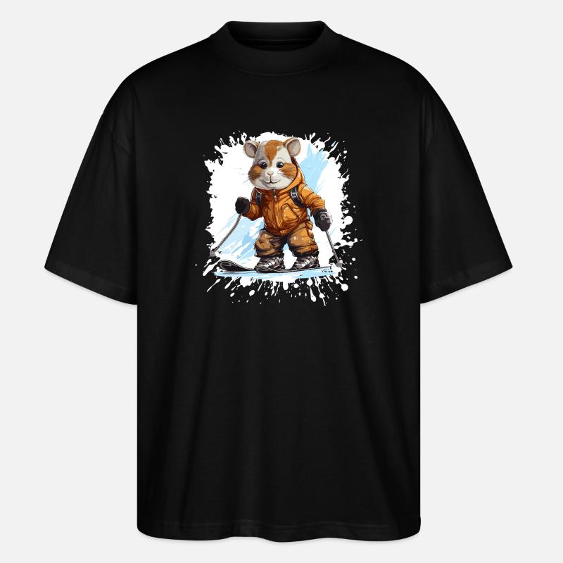 Pferd Ski Skifahren - Stanley/Stella Oversized Unisex Bio T-Shirt Blaster 2.0 - Schwarz