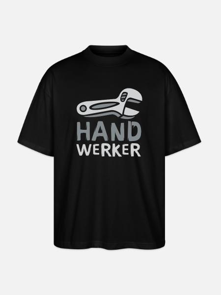 Artisan Comic Design with Wrench - Stanley/Stella Oversized Unisex Organic T-shirt Blaster 2.0 - black