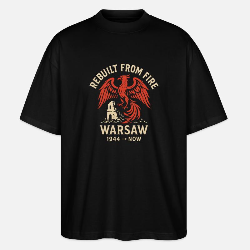 Rebuilt from Fire Warsaw Phoenix Design - Stanley/Stella Oversized Unisex Bio T-Shirt Blaster 2.0 - Schwarz
