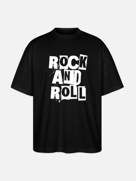 Rock'n'Roll-Grunge-Typografie - Stanley/Stella Oversized Unisex Bio T-Shirt Blaster 2.0 - Schwarz