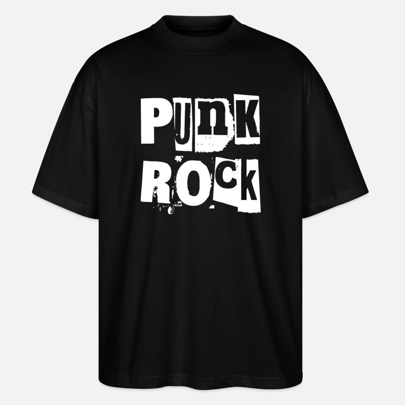 Punkrock Distressed Text Kunst - Stanley/Stella Oversized Unisex Bio T-Shirt Blaster 2.0 - Schwarz